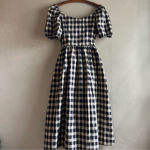 Cotton gingham lace bodice dress - Picture 8 of 8